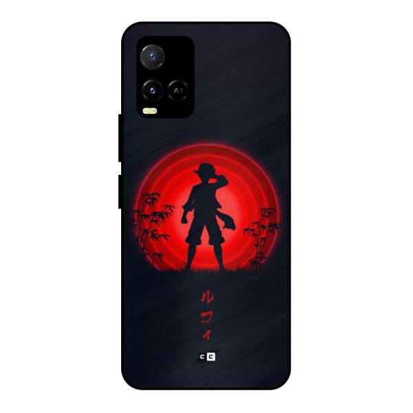 Dark Red Luffy Metal Back Case for Vivo Y21T