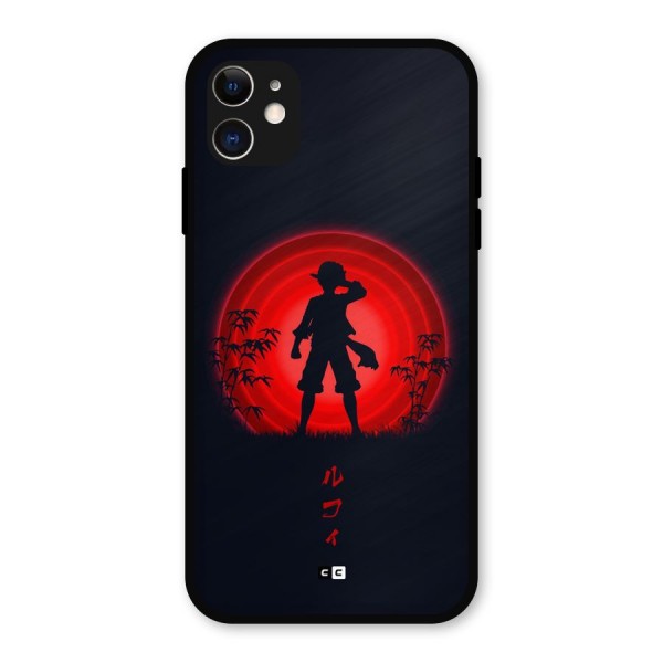 Dark Red Luffy Metal Back Case for iPhone 11