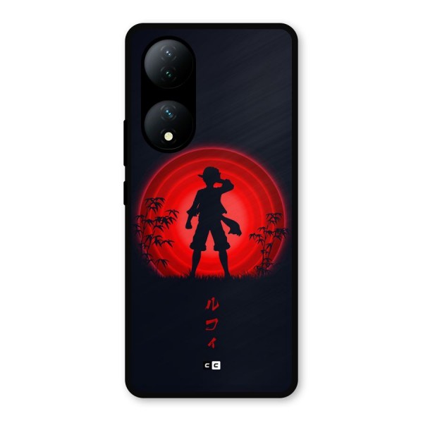 Dark Red Luffy Metal Back Case for iQOO Z7