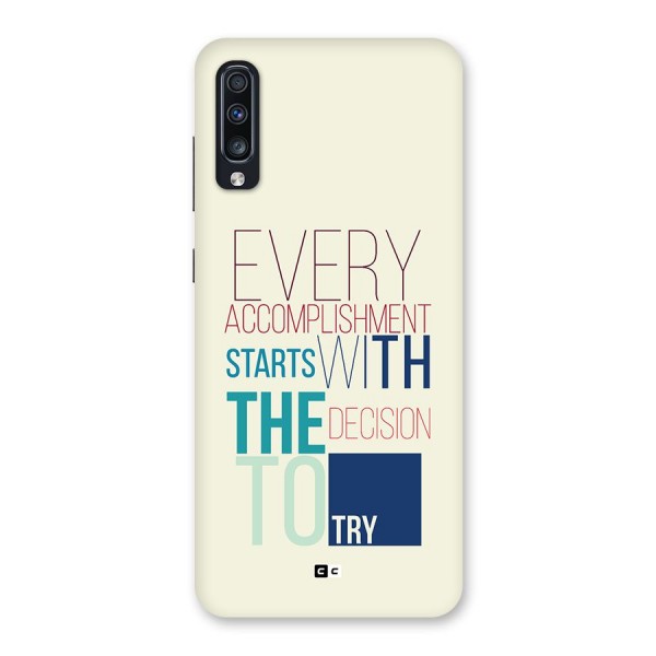 Decision To Try Back Case for Galaxy A70s