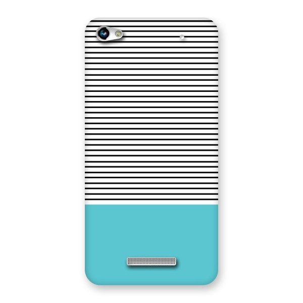 Deep Sky Blue Stripes Back Case for Micromax Hue 2