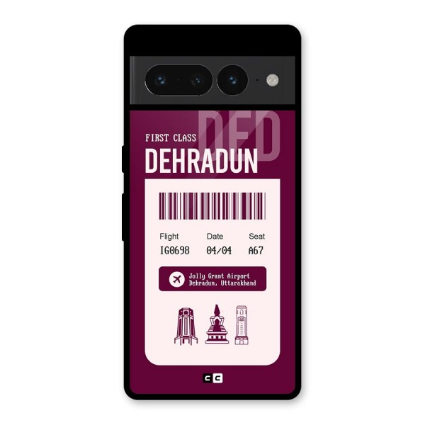 Dehradun Boarding Pass Glass Back Case for Google Pixel 7 Pro