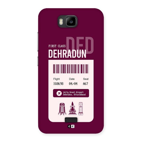 Dehradun Boarding Pass Back Case for Honor Bee