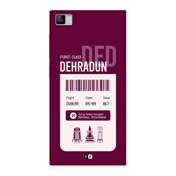 Dehradun Boarding Pass Back Case for Mi3