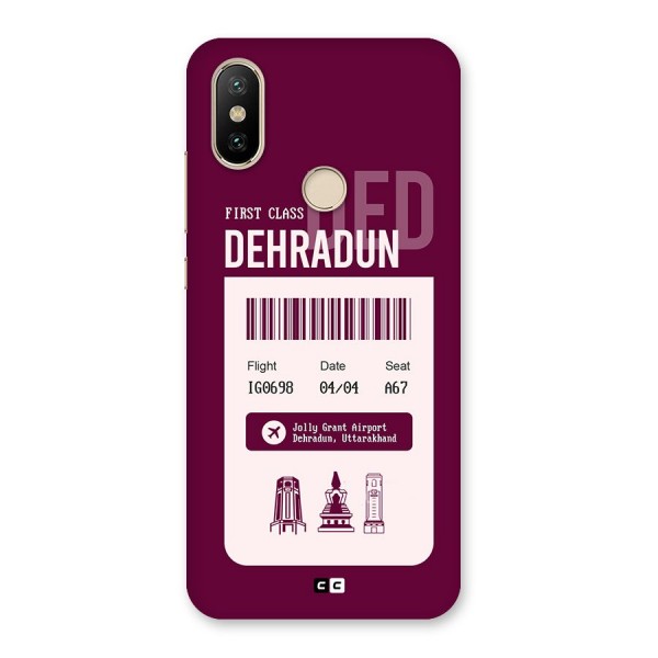 Dehradun Boarding Pass Back Case for Mi A2