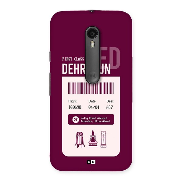 Dehradun Boarding Pass Back Case for Moto G3