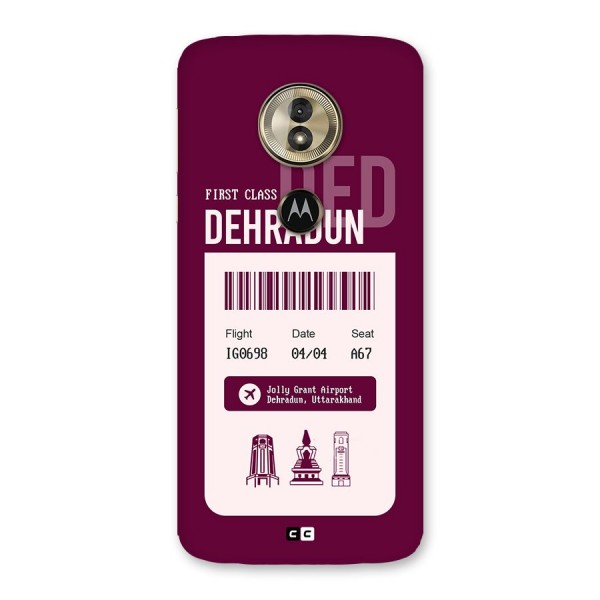 Dehradun Boarding Pass Back Case for Moto G6 Play