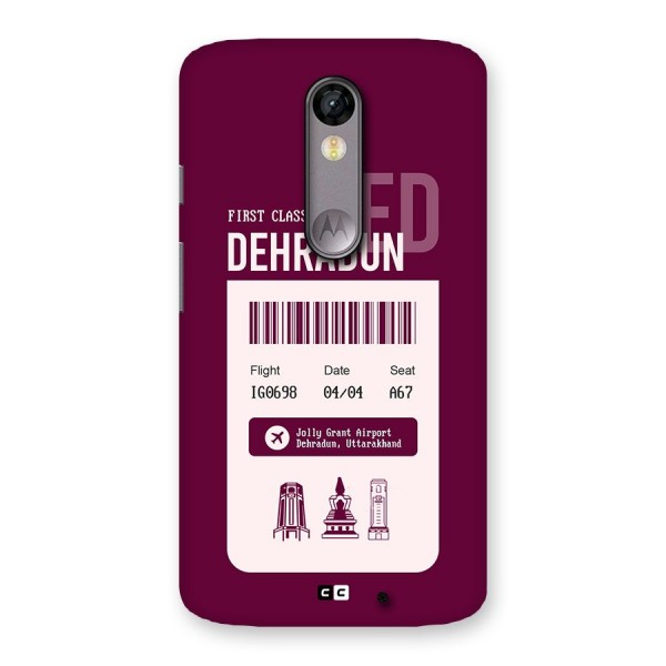 Dehradun Boarding Pass Back Case for Moto X Force