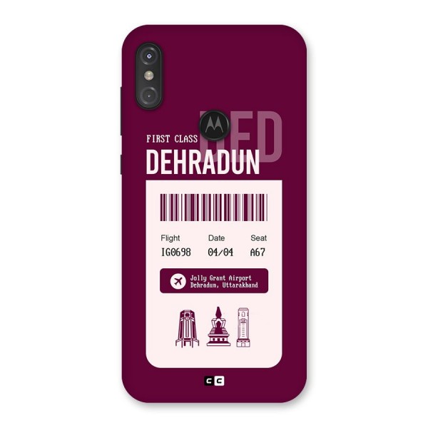 Dehradun Boarding Pass Back Case for Motorola One Power