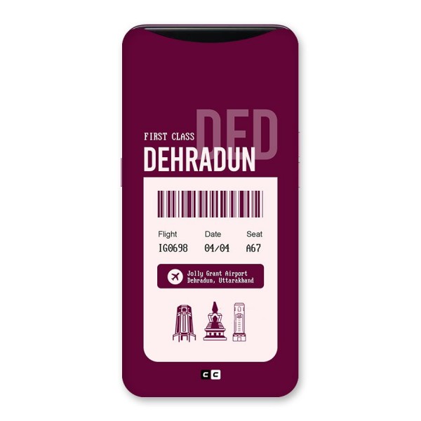 Dehradun Boarding Pass Back Case for Oppo Find X