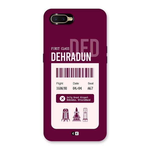 Dehradun Boarding Pass Back Case for Oppo K1