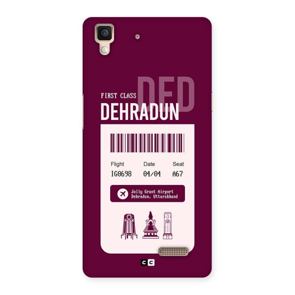 Dehradun Boarding Pass Back Case for Oppo R7