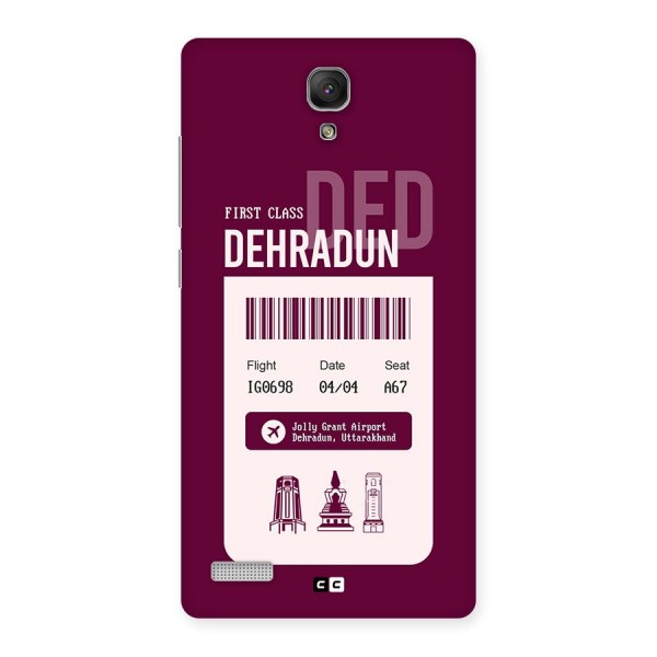 Dehradun Boarding Pass Back Case for Redmi Note