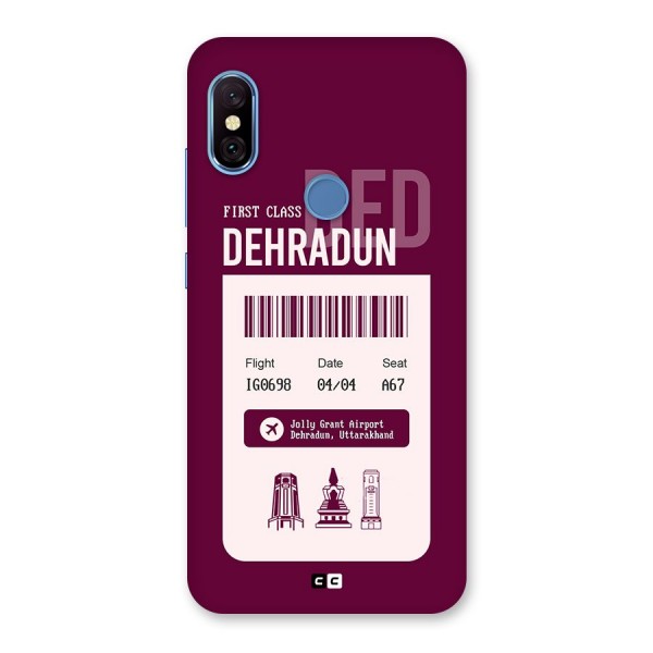 Dehradun Boarding Pass Back Case for Redmi Note 6 Pro