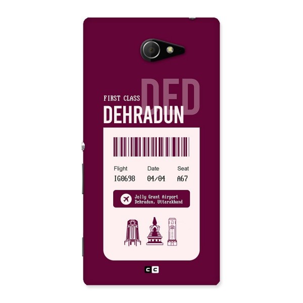 Dehradun Boarding Pass Back Case for Xperia M2