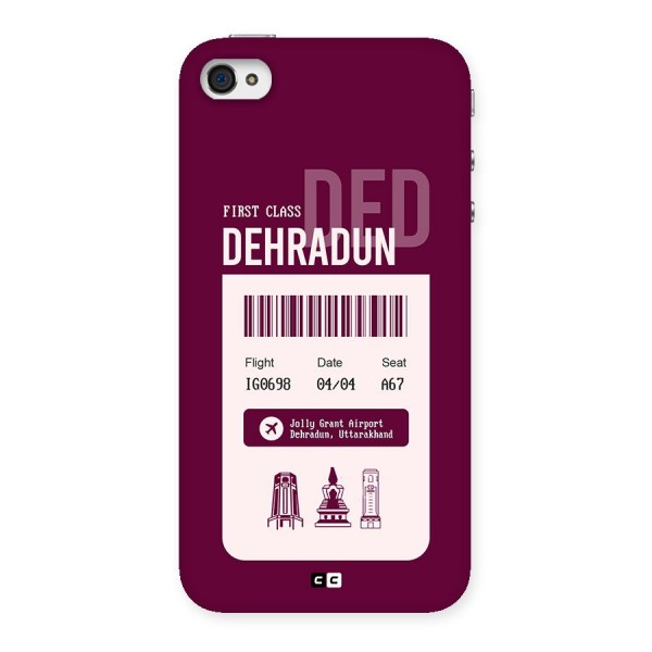 Dehradun Boarding Pass Back Case for iPhone 4 4s