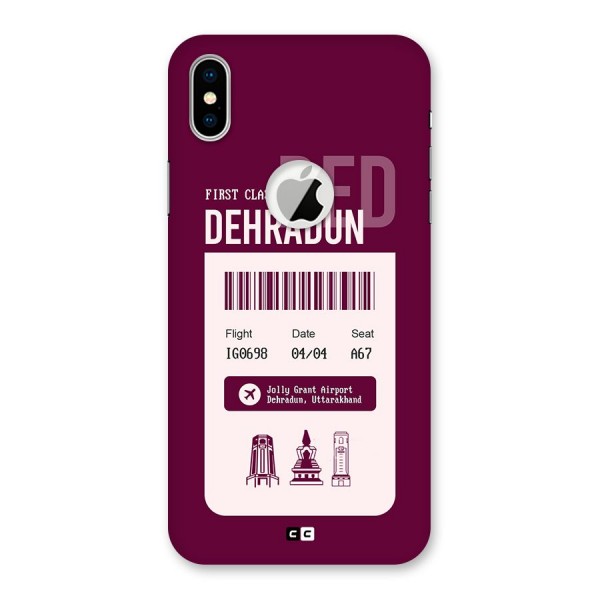 Dehradun Boarding Pass Back Case for iPhone XS Logo Cut