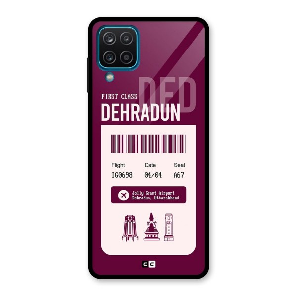 Dehradun Boarding Pass Glass Back Case for Galaxy A12