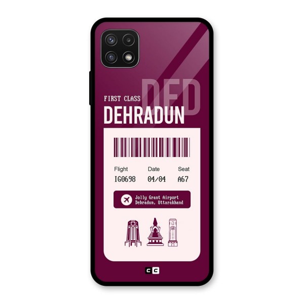 Dehradun Boarding Pass Glass Back Case for Galaxy A22 5G