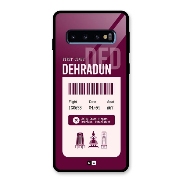 Dehradun Boarding Pass Glass Back Case for Galaxy S10