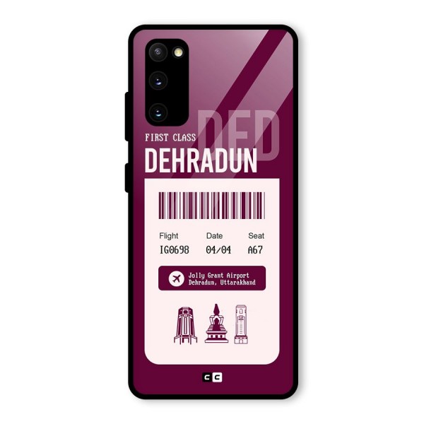 Dehradun Boarding Pass Glass Back Case for Galaxy S20 FE