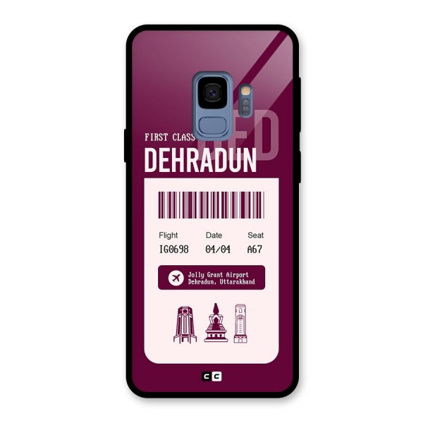 Dehradun Boarding Pass Glass Back Case for Galaxy S9