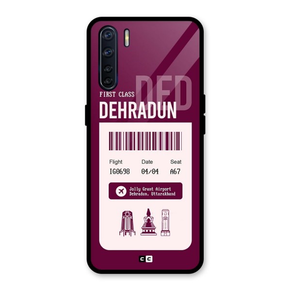 Dehradun Boarding Pass Glass Back Case for Oppo F15