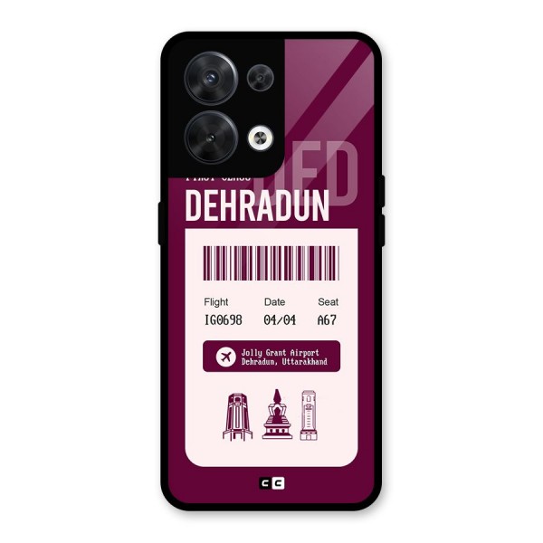 Dehradun Boarding Pass Glass Back Case for Oppo Reno8 5G