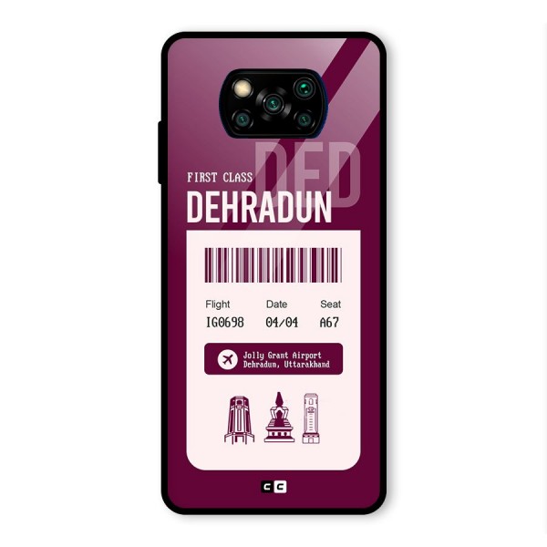 Dehradun Boarding Pass Glass Back Case for Poco X3 Pro