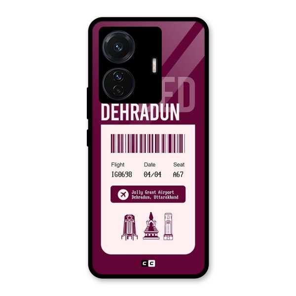 Dehradun Boarding Pass Glass Back Case for Vivo T1 Pro