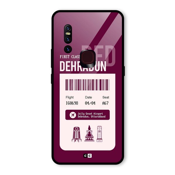 Dehradun Boarding Pass Glass Back Case for Vivo V15