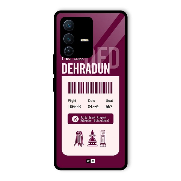 Dehradun Boarding Pass Glass Back Case for Vivo V23 Pro