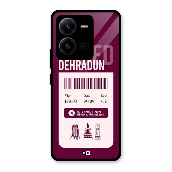 Dehradun Boarding Pass Glass Back Case for Vivo V25