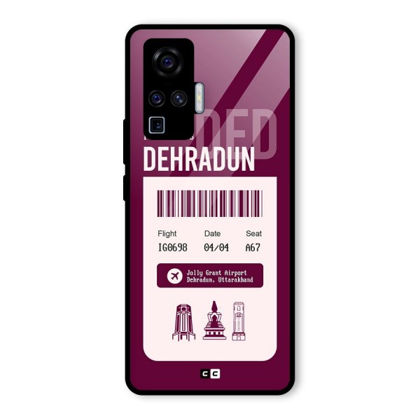 Dehradun Boarding Pass Glass Back Case for Vivo X50 Pro