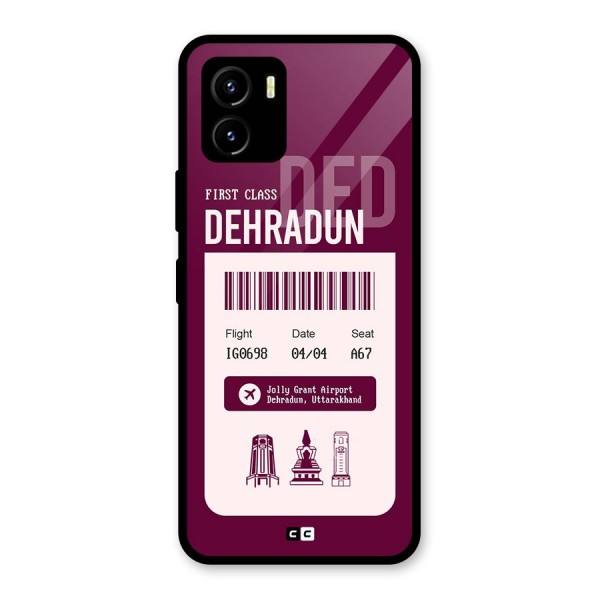 Dehradun Boarding Pass Glass Back Case for Vivo Y15s