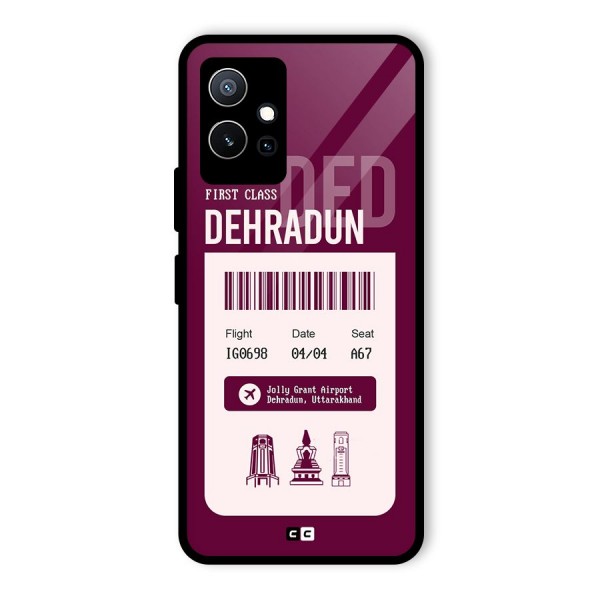 Dehradun Boarding Pass Glass Back Case for Vivo iQOO Z6