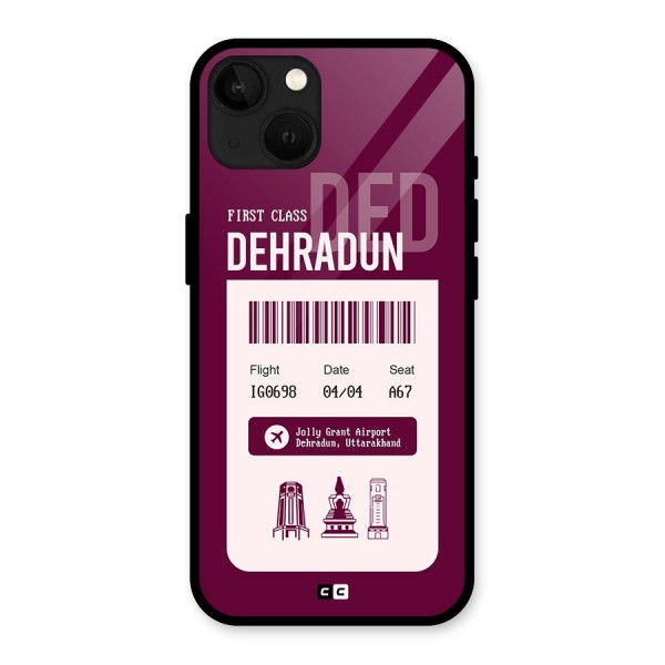 Dehradun Boarding Pass Glass Back Case for iPhone 13