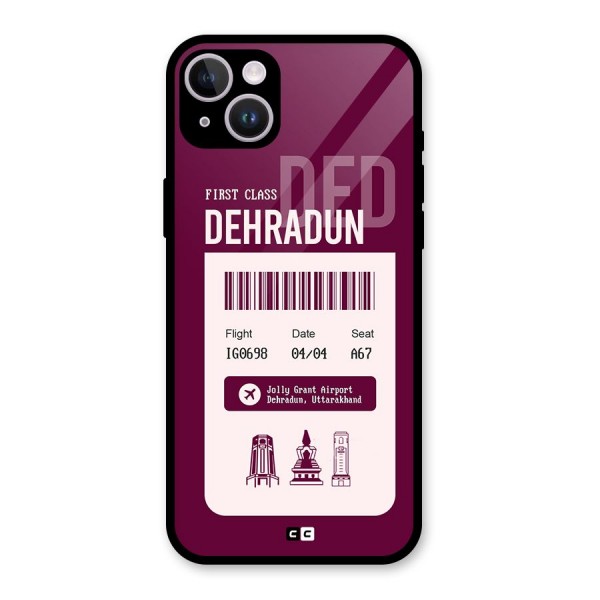 Dehradun Boarding Pass Glass Back Case for iPhone 14 Plus