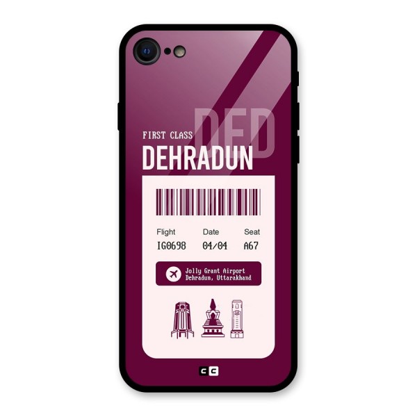 Dehradun Boarding Pass Glass Back Case for iPhone 8