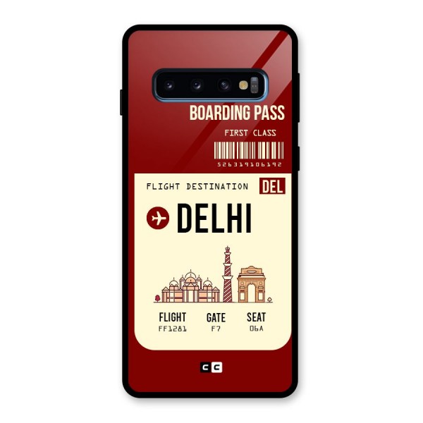 Delhi Boarding Pass Glass Back Case for Galaxy S10