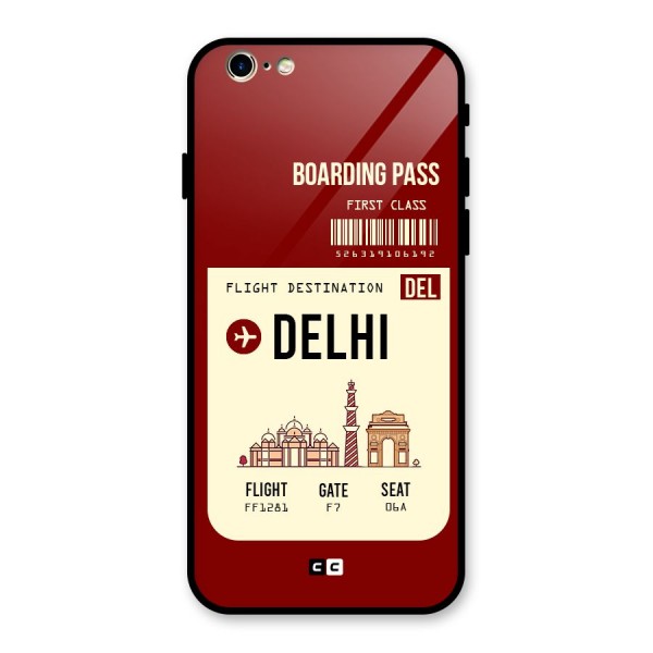 Delhi Boarding Pass Glass Back Case for iPhone 6 6S