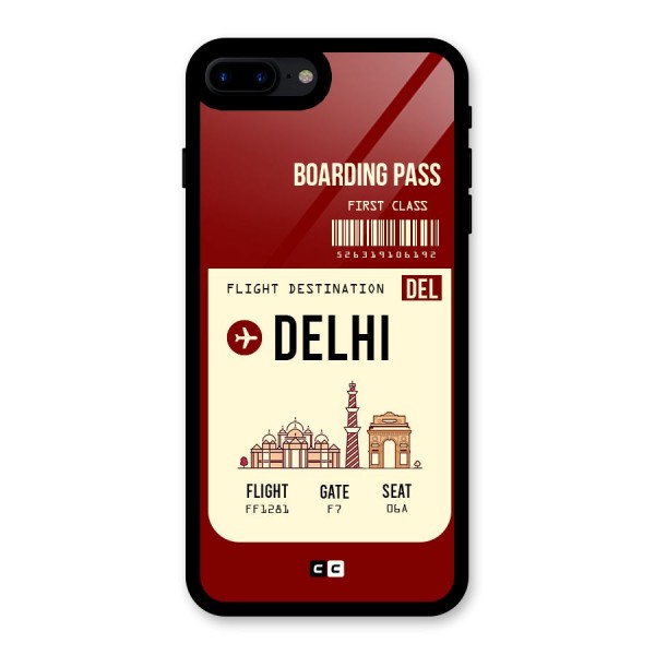 Delhi Boarding Pass Glass Back Case for iPhone 8 Plus