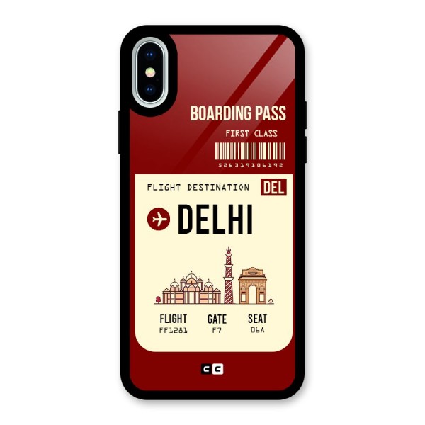 Delhi Boarding Pass Glass Back Case for iPhone X