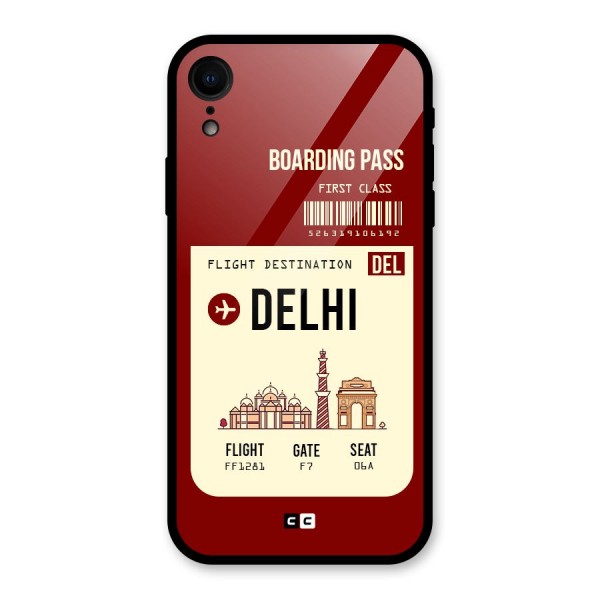 Delhi Boarding Pass Glass Back Case for iPhone XR