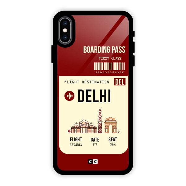 Delhi Boarding Pass Glass Back Case for iPhone XS Max