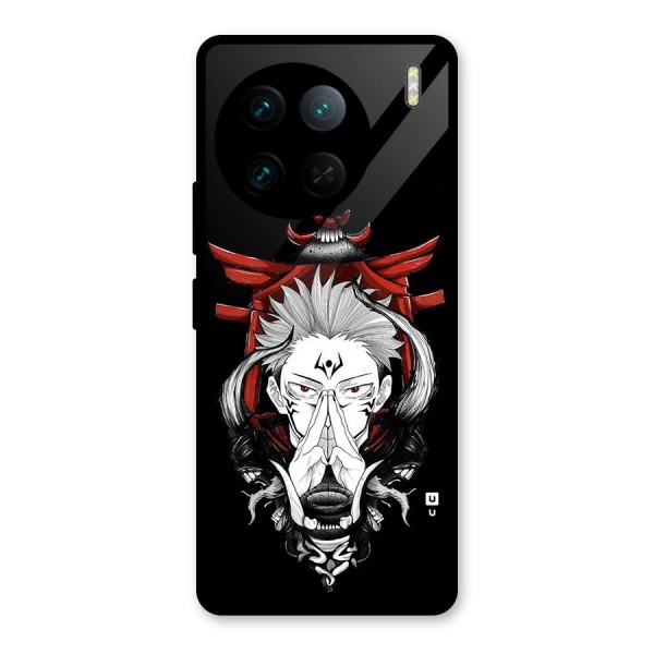 Demon King Sukuna Glass Back Case for Vivo X90 Pro