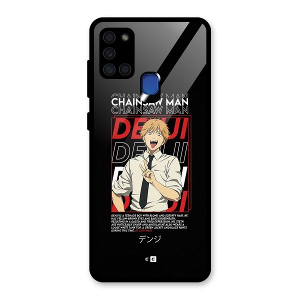 Denji Chainsaw Man Glass Back Case for Galaxy A21s