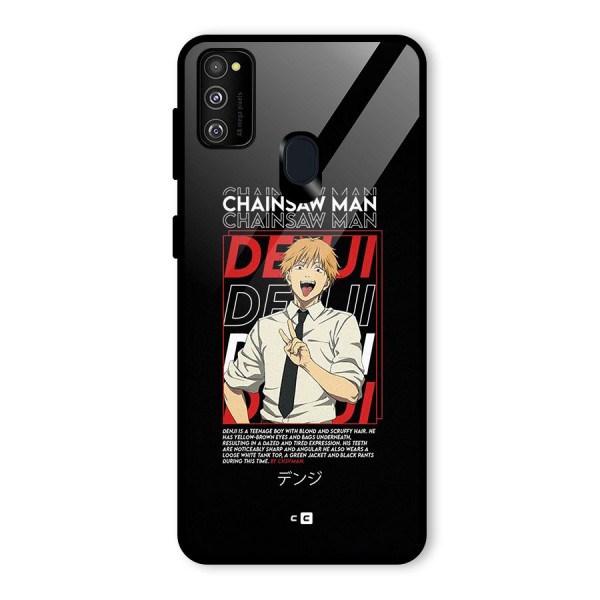 Denji Chainsaw Man Glass Back Case for Galaxy M21