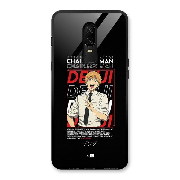 Denji Chainsaw Man Glass Back Case for OnePlus 6