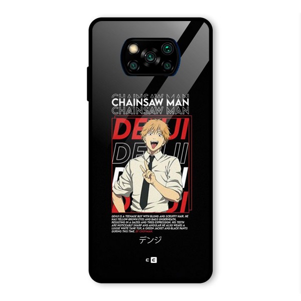 Denji Chainsaw Man Glass Back Case for Poco X3 Pro